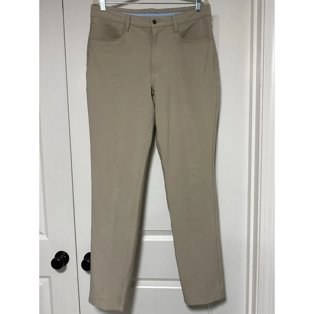 FootJoy FJ, Mens Athletic Fit Stretch 5‎ Pocket Golf Pants, Tan, Size W34/L34